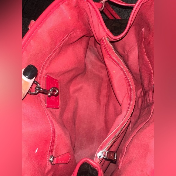 Used coach tote red and brown - Picture 7 of 10